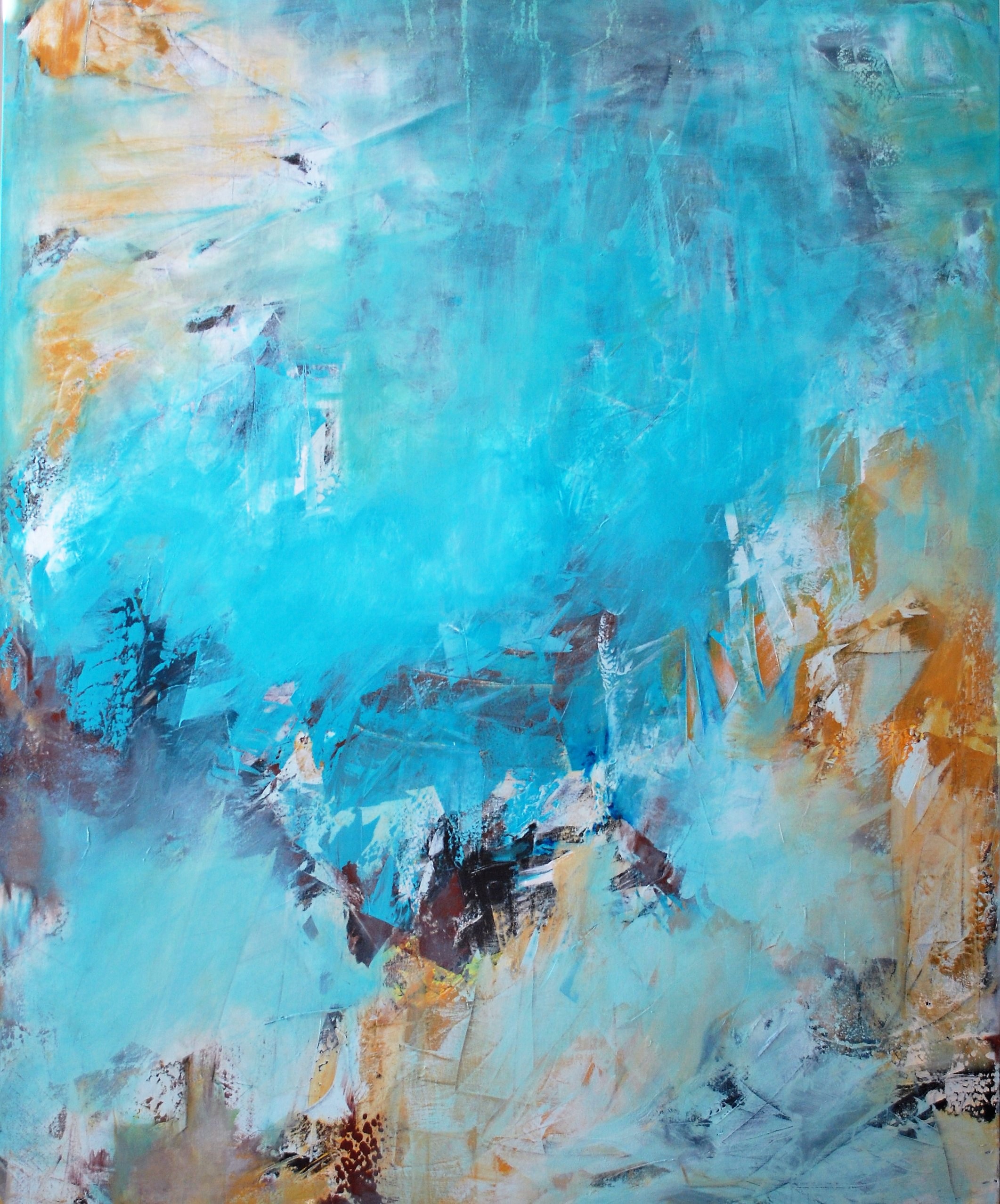 Sanftes Morgenblau 2018 120x160cm Acryl Auf LW